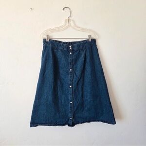 DownEast Dark Blue Denim A-Line Skirt